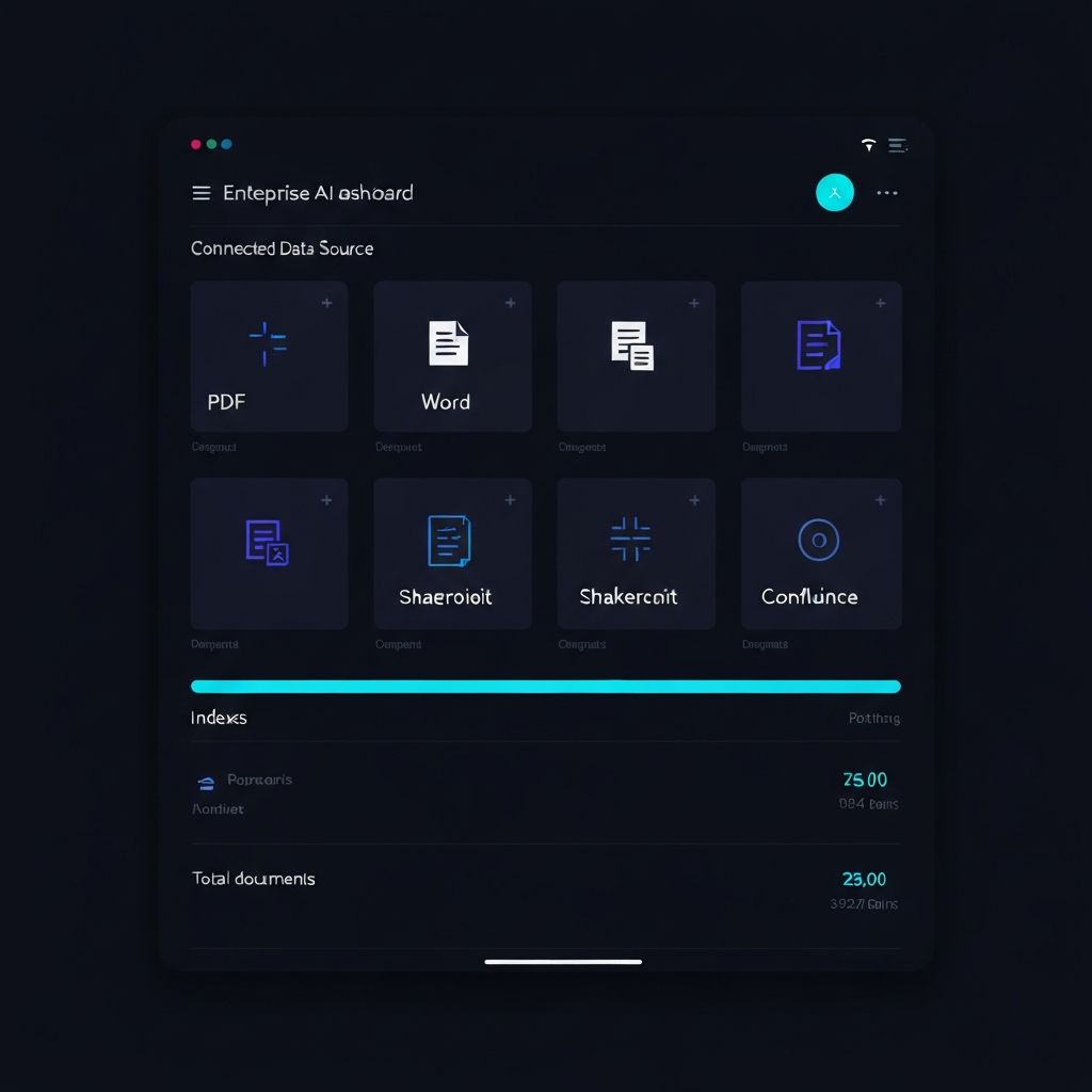 FirmenKI Dashboard mit verbundenen Datenquellen